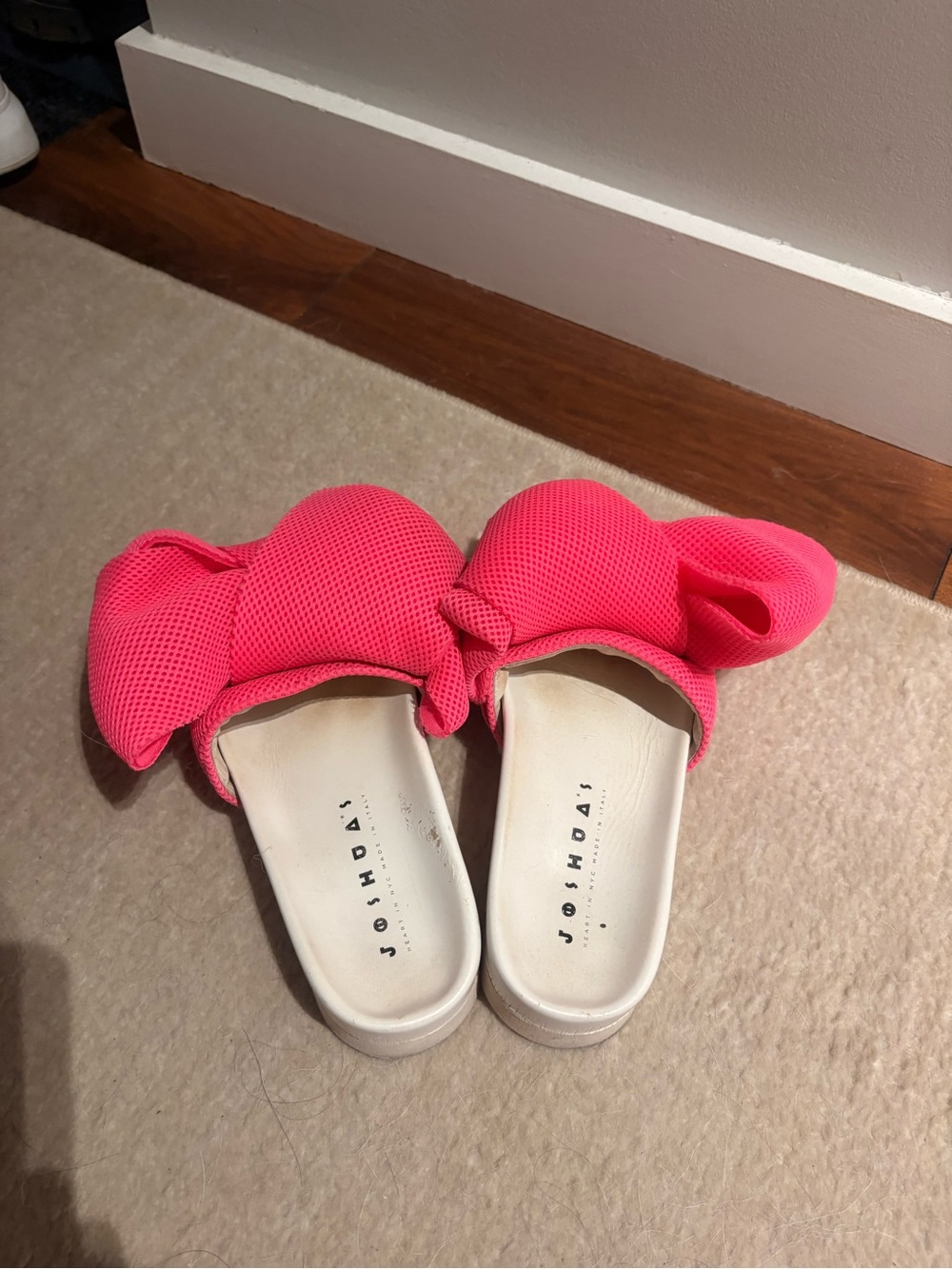 Joshua Sanders Pink Bow Slide Sandals - Picture 2 of 5